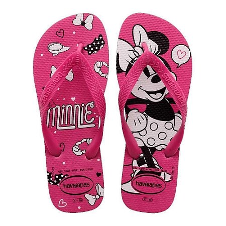 Chinelo Havaianas Top Disney Pink Eletric - 35/36