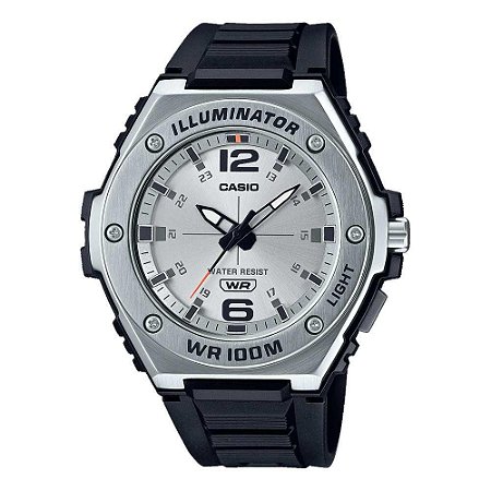 Relógio Masculino Casio Analogico MWA-100H-7AVDF Prata/Preto