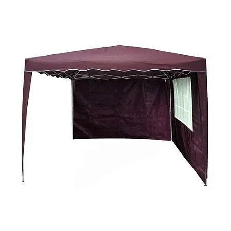 Tenda Gazebo Importway Articulado 2 Paredes 3M IWGZAP3 Bordô