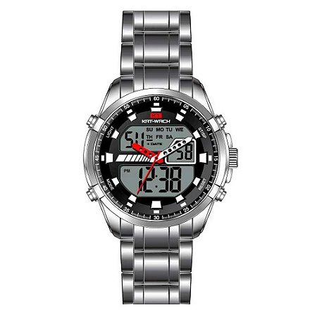 Relógio Masculino Kat-Wach Anadigi KT1134 KT60001 Prata