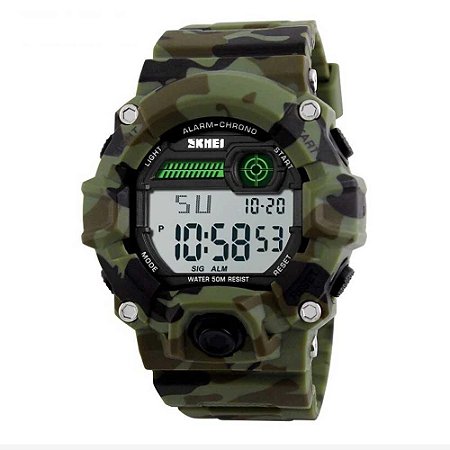 Relógio Masculino Skmei Digital 1197 SK40105 Verde Camuflado