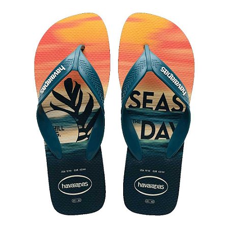 Chinelo Havaianas Surf Areia/Petróleo - 39/40