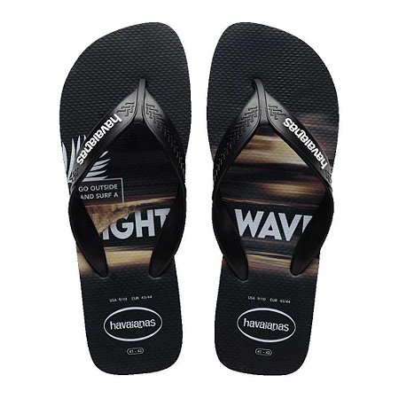 Chinelo Havaianas Surf Preto/Preto/Branco - 37/38