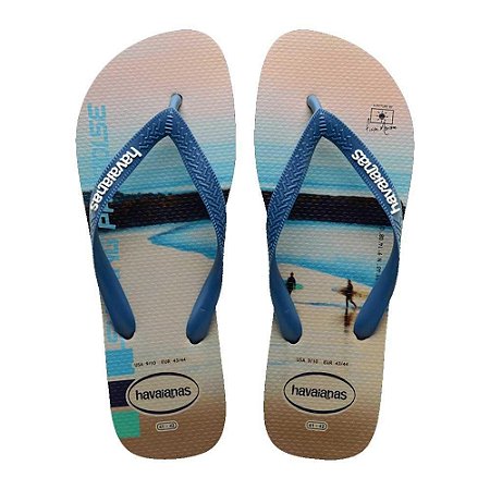 Chinelo Havaianas Hype Areia/Azul Comfy - 41/42