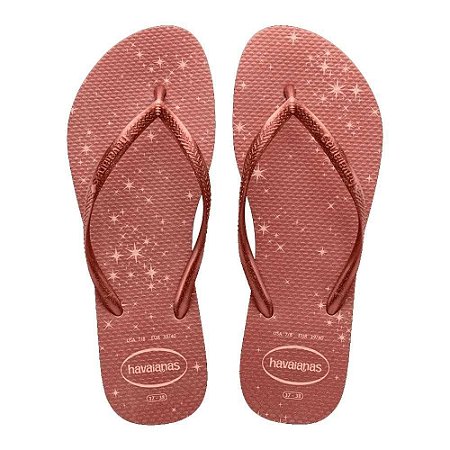 Chinelo Havaianas Slim Gloss Rosa Ballet/Dourado - 39/40