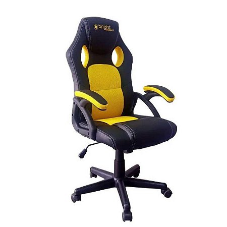 Cadeira Gamer Bright Ergonômica Reclinável - 605 Amarelo