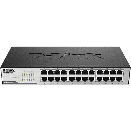 Switch D-Link 24 Portas 10/100Mbps Fast-Ethernet DES-1024D