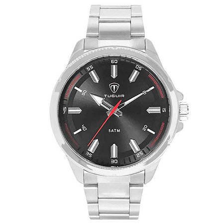 Relógio Masculino Tuguir Analógico TG162 TG30203 Prata/Preto