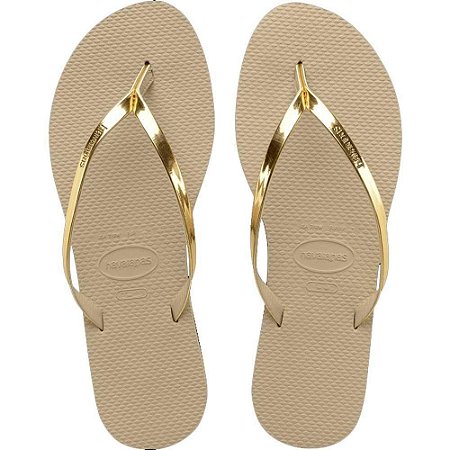 Chinelo Havaianas You Metallic Areia Dourada - 37/38