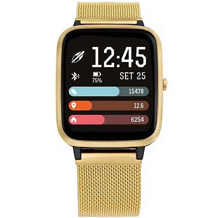 Smartwatch Mormaii Life Com GPS MOLIFEGAF/7D Dourado/Preto