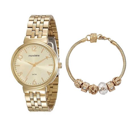 Kit Relógio Feminino Mondaine + Pulseira 99068LPMVDE1K3