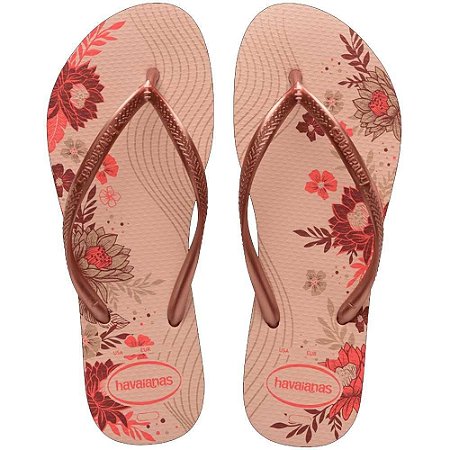 Chinelo Havaianas Slim Organic Rosa Ballet/Dourado - 39/40