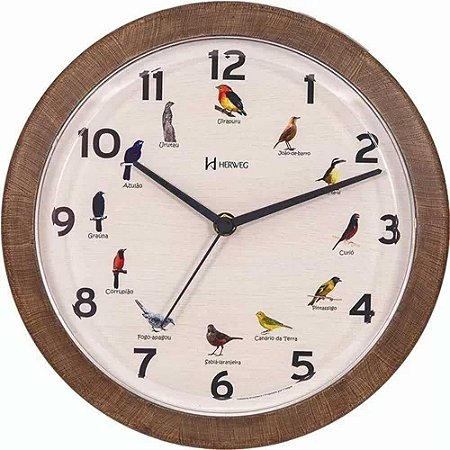 Relógio de Parede Herweg 26cm Quartz 6658-323 Madeira