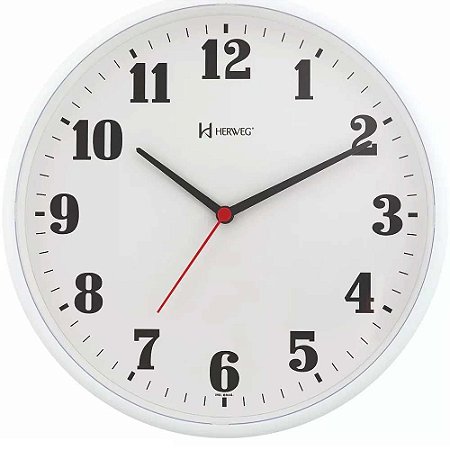 Relógio de Parede Herweg 26cm Quartz 6126-021 Branco