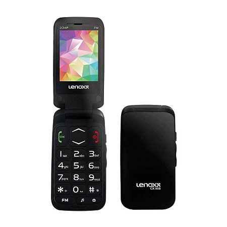 Celular Flip Lenoxx 2,4" Dual Chip Bluetooth CX908 - Preto