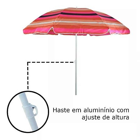 Guarda-Sol Importway 2,40M Estampa Vermelha IWGS-240-02