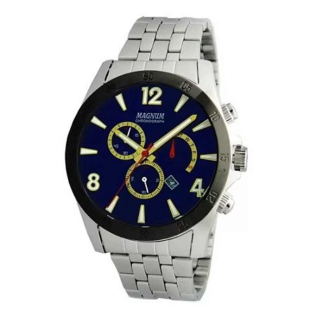 Relógio Masculino Magnum Cronógrafo MA35244F - Prata