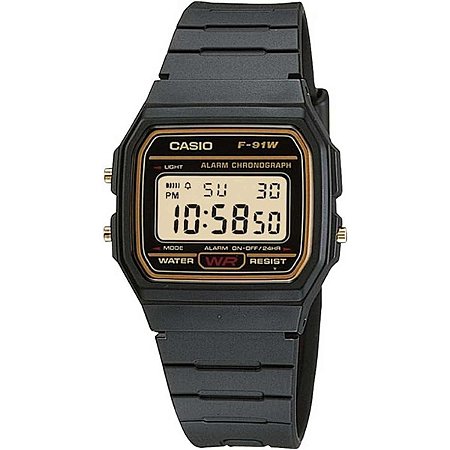 Relógio Masculino Casio Vintage Digital F-91WG-9QDF Preto