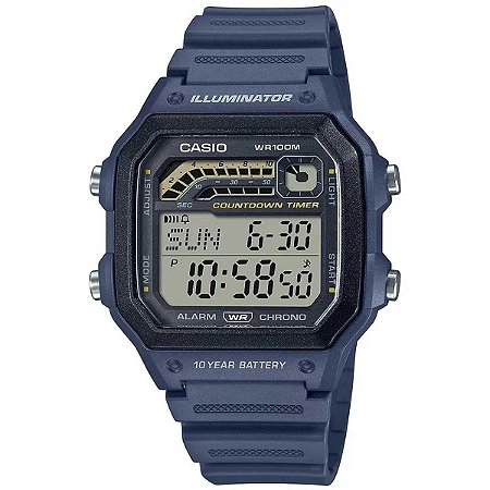 Relógio Masculino Casio Digital WS-1600H-2AVDF Azul