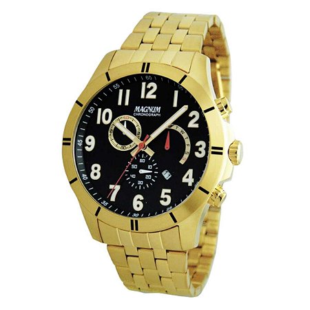 Relógio Masculino Magnum Cronógrafo MA35253U - Dourado
