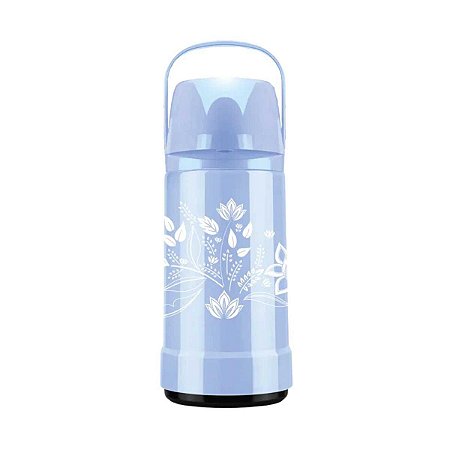 Garrafa Térmica Invicta GLT Pressão 500ml Flores - Azul Ice