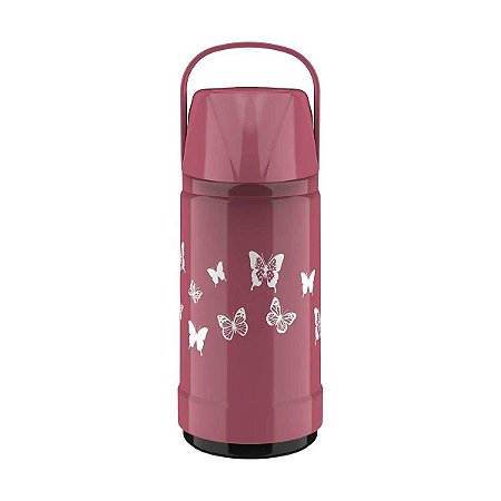 Garrafa Térmica Invicta GLT Pressão 500ml Borboletas - Rosa