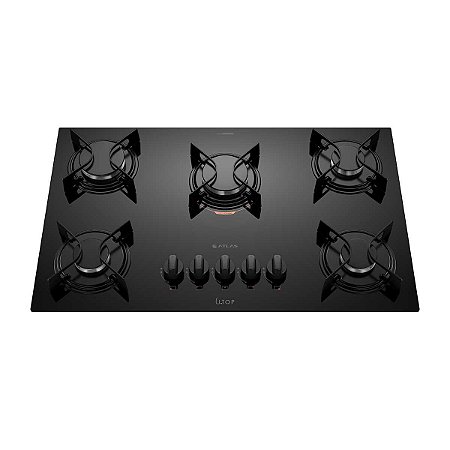 Cooktop Atlas 5 Bocas Mesa de Vidro 300001330 Preto - Bivolt
