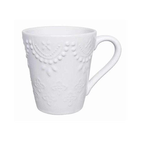 Caneca Oxford Dalas 280ml Com Alto-relevo - Branco