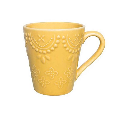 Caneca Oxford Dalas 280ml Com Alto-relevo - Amarelo