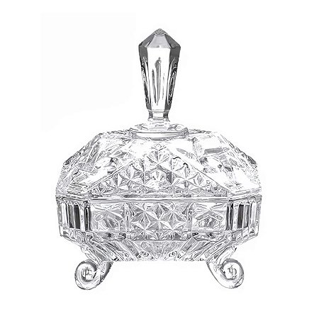 Bomboniere de Vidro Em Casa Tem 760ml 26cm Atenas Ref.16200