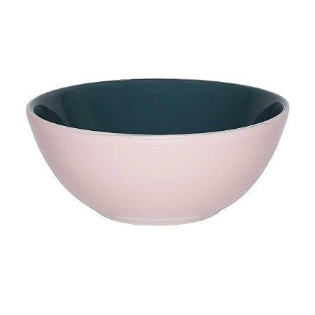 Tigela Bowl de Cerâmica Oxford 600ml 16cm - Rosa e Verde