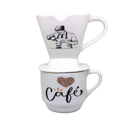 Xícara de Chá Com Coador Lu Porcelanas Hotel Café