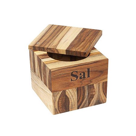 Saleiro Primium Stolf Madeira Teca 12x12x10cm Ref.1205
