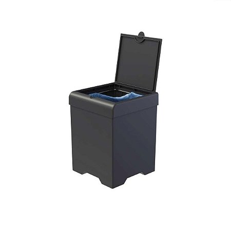 Lixeira Com Anel P/ Saco De Lixo Stolf Ref.1512-P - Preto