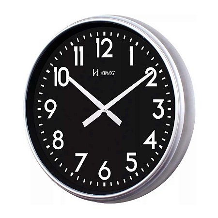 Relógio de Parede Gigante Herweg 60cm Quartz 6463-021 Branco