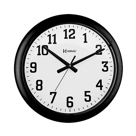 Relógio de Parede Herweg 40cm Quartz 660129-034 Preto