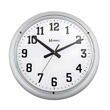Relógio de Parede Herweg 40cm 660129-070 Prata Metálico