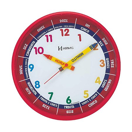 Relógio de Parede Herweg 26cm 6690-269 Vermelho Pantone