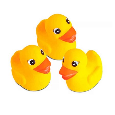 Brinquedo Patinho 3 Filhotes Bee Toys 3 Pçs Ref.306 Amarelo