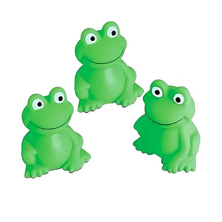 Brinquedo Sapinho 3 Filhotes Bee Toys 3 Peças Ref.307 Verde