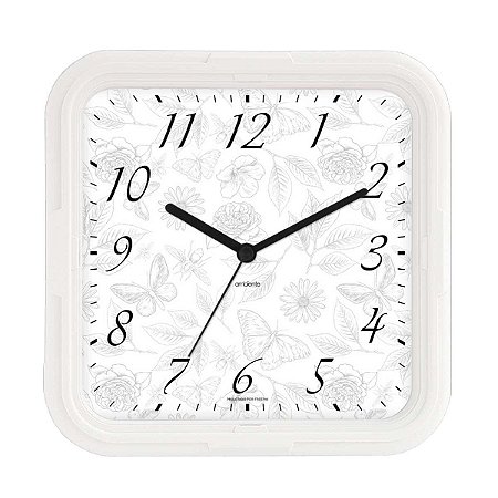 Relógio de Parede Ambiente 23cm Quartz 119087-141 Branco TWI