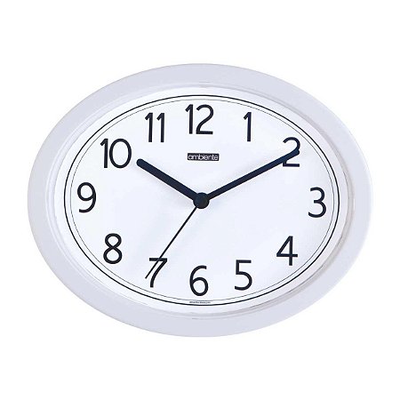 Relógio de Parede Ambiente 26cm Quartz 119002-021 Branco