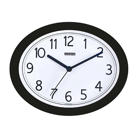 Relógio de Parede Ambiente 26cm Quartz 119002-034 Preto