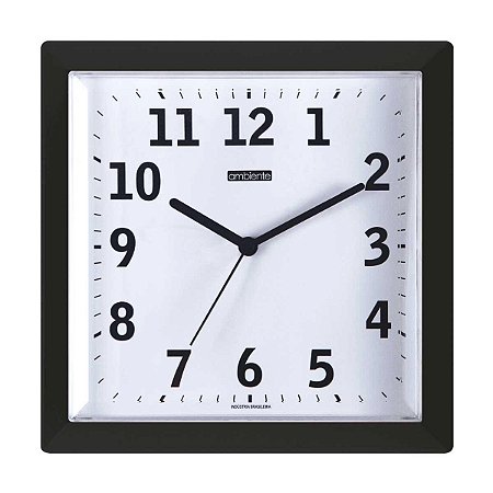 Relógio de Parede Ambiente 25cm Quartz 119004-034 Preto