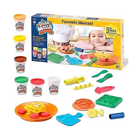 Massinha de Modelar Fazendo Massas Divertoys 6 Potes R.8058
