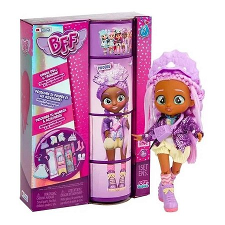 Boneca Cry Babies Bff Phoebe Multikids BR2083 Roxo