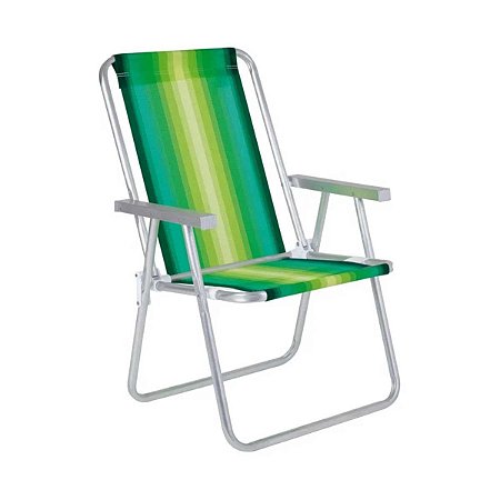 Cadeira de Praia Alta Conforto MOR Alumínio Ref.2136 Verde