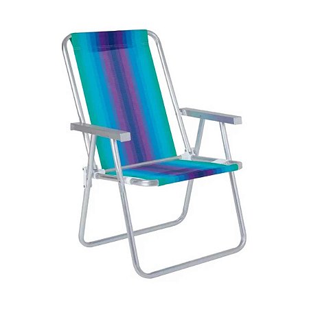 Cadeira de Praia Alta Conforto MOR Alumínio Ref.2136 Roxo