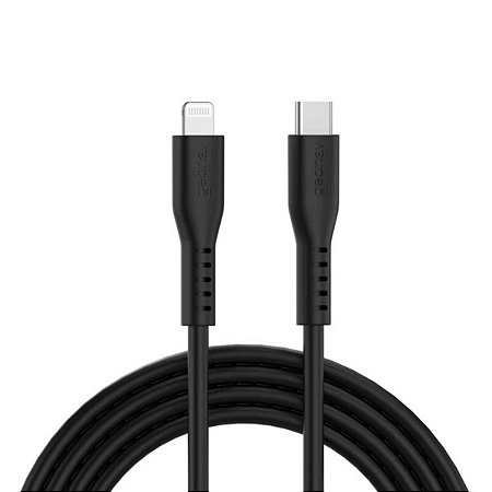 Cabo em Silicone USB-C para Lightning Geonav ESLICSBK Preto