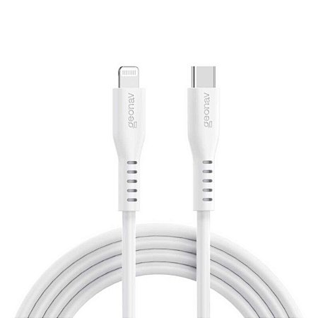 Cabo em Silicone USB-C para Lightning Geonav ESLICSWT Branco
